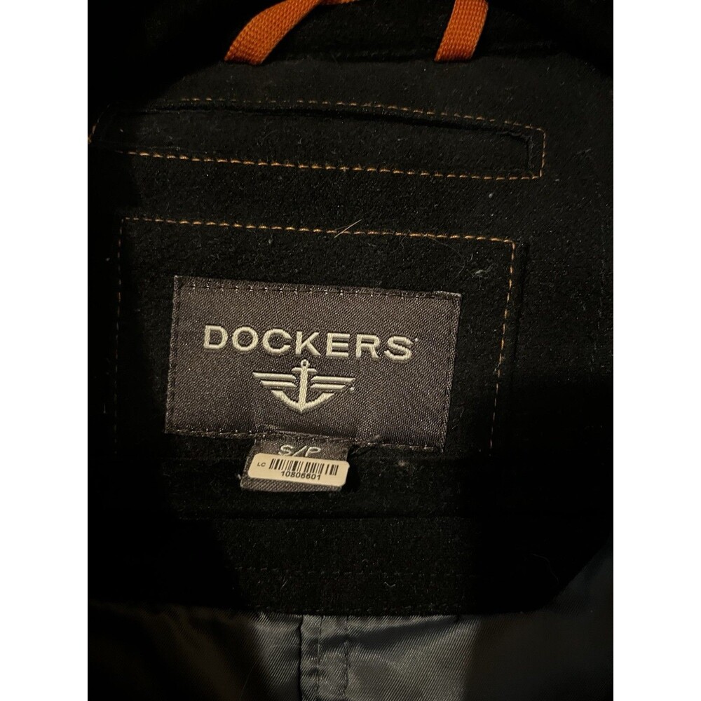 Dockers Men's Black Wool Blend Peacoat Jacket Small - Picture 2 of 3